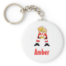 Your Name Here! Custom Letter A Teddy Bear Santas keychains