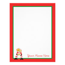 Your Name Here! Custom Letter A Teddy Bear Santas Custom Letterhead