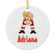 Your Name Here! Custom Letter A Teddy Bear Santas ornaments
