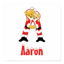 Your Name Here! Custom Letter A Teddy Bear Santas posters
