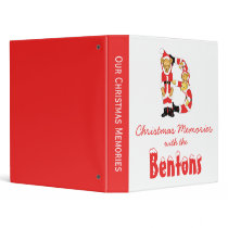 Your Name Here! Custom Letter B Teddy Bear Santas binders