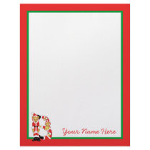 Your Name Here! Custom Letter B Teddy Bear Santas Personalized Letterhead