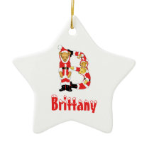 Your Name Here! Custom Letter B Teddy Bear Santas ornaments