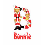 Your Name Here! Custom Letter B Teddy Bear Santas Tee Shirts