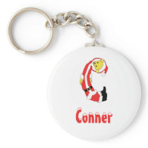 Your Name Here! Custom Letter C Teddy Bear Santas keychains