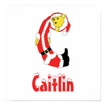 Your Name Here! Custom Letter C Teddy Bear Santas posters