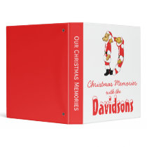 Your Name Here! Custom Letter D Teddy Bear Santas binders