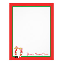 Your Name Here! Custom Letter D Teddy Bear Santas Letterhead Design