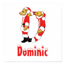 Your Name Here! Custom Letter D Teddy Bear Santas posters