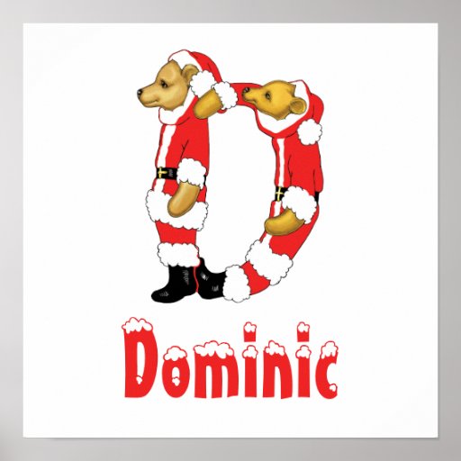Your Name Here! Custom Letter D Teddy Bear Santas Posters