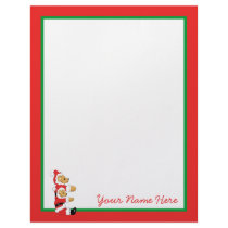 Your Name Here! Custom Letter E Teddy Bear Santas Letterhead