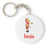 Your Name Here! Custom Letter F Teddy Bear Santas Keychains