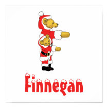 Your Name Here! Custom Letter F Teddy Bear Santas posters