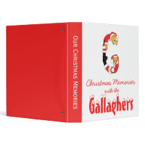 Your Name Here! Custom Letter G Teddy Bear Santas binders