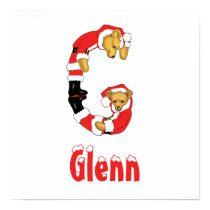 Your Name Here! Custom Letter G Teddy Bear Santas posters