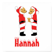 Your Name Here! Custom Letter H Teddy Bear Santas posters