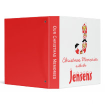 Your Name Here! Custom Letter J Teddy Bear Santas 3 Ring Binders