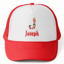 Your Name Here! Custom Letter J Teddy Bear Santas Mesh Hats
