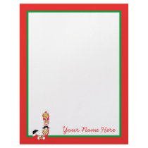 Your Name Here! Custom Letter J Teddy Bear Santas Letterhead Design