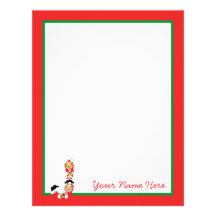 Your Name Here! Custom Letter J Teddy Bear Santas Letterhead Design