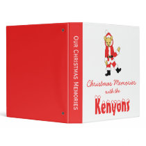 Your Name Here! Custom Letter K Teddy Bear Santas Binders