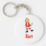 Your Name Here! Custom Letter K Teddy Bear Santas Keychains