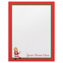 Your Name Here! Custom Letter K Teddy Bear Santas Personalized Letterhead
