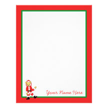 Your Name Here! Custom Letter K Teddy Bear Santas Personalized Letterhead