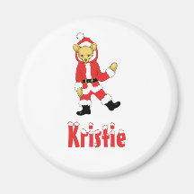 Your Name Here! Custom Letter K Teddy Bear Santas Refrigerator Magnet