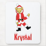 Your Name Here! Custom Letter K Teddy Bear Santas Mousepads