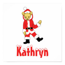 Your Name Here! Custom Letter K Teddy Bear Santas posters