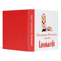 Your Name Here! Custom Letter L Teddy Bear Santas binders