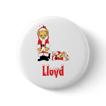Your Name Here! Custom Letter L Teddy Bear Santas buttons