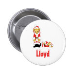 Your Name Here! Custom Letter L Teddy Bear Santas Button