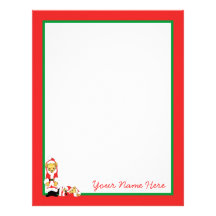 Your Name Here! Custom Letter L Teddy Bear Santas Letterhead Design