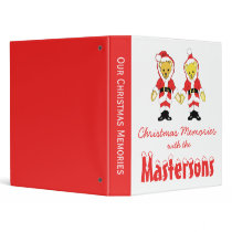 Your Name Here! Custom Letter M Teddy Bear Santas binders