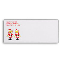 Your Name Here! Custom Letter M Teddy Bear Santas envelopes