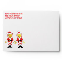 Your Name Here! Custom Letter M Teddy Bear Santas envelopes
