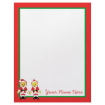 Your Name Here! Custom Letter M Teddy Bear Santas Letterhead Template
