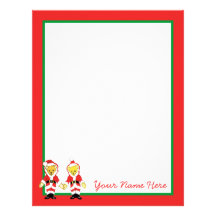 Your Name Here! Custom Letter M Teddy Bear Santas Letterhead Template