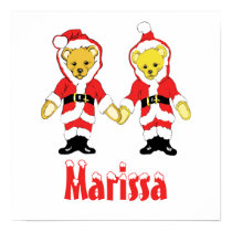 Your Name Here! Custom Letter M Teddy Bear Santas posters
