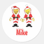 Your Name Here! Custom Letter M Teddy Bear Santas Sticker