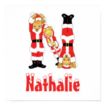 Your Name Here! Custom Letter N Teddy Bear Santas posters