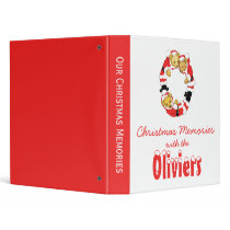 Your Name Here! Custom Letter O Teddy Bear Santas binders