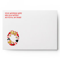Your Name Here! Custom Letter O Teddy Bear Santas envelopes
