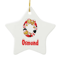 Your Name Here! Custom Letter O Teddy Bear Santas ornaments