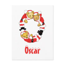 Your Name Here! Custom Letter O Teddy Bear Santas postcards
