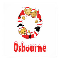 Your Name Here! Custom Letter O Teddy Bear Santas posters