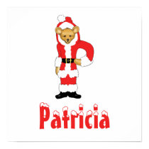 Your Name Here! Custom Letter P Teddy Bear Santas posters