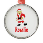 Your Name Here! Custom Letter R Teddy Bear Santas Ornament